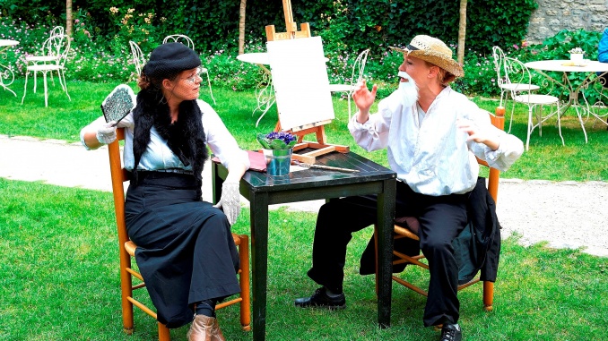 Suzanne et Auguste dans les jardins de la rue Cortot